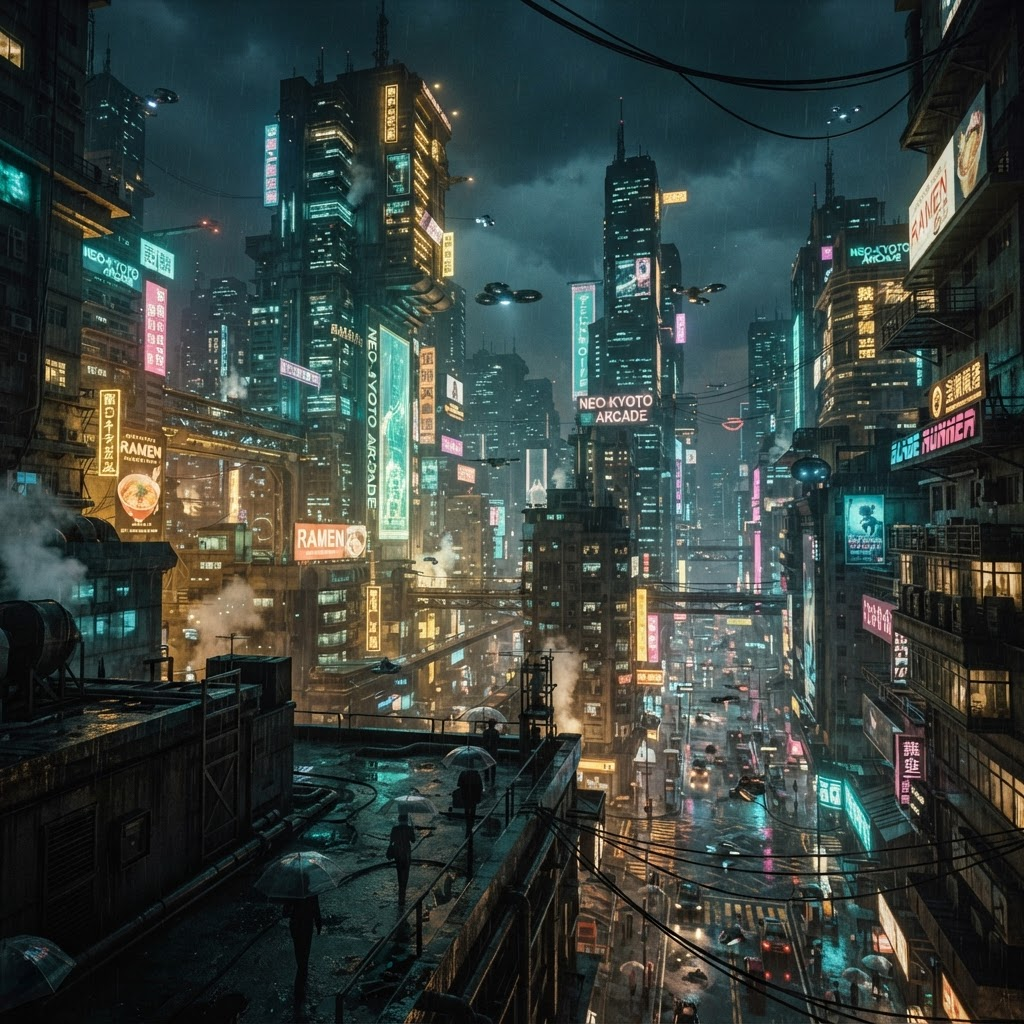 AI 赛博朋克城市空镜合集